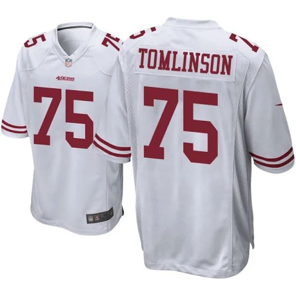 Men San Francisco 49ers #75 Laken Tomlinson Nike White Game NFL Jersey